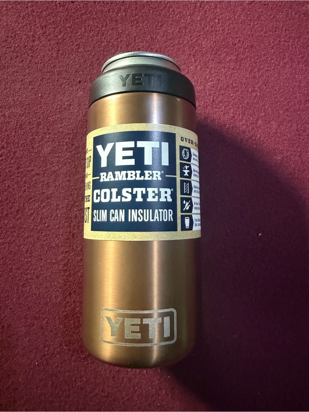 Yeti Rambler Colster Slim Can Insulator - Copper  NWT
